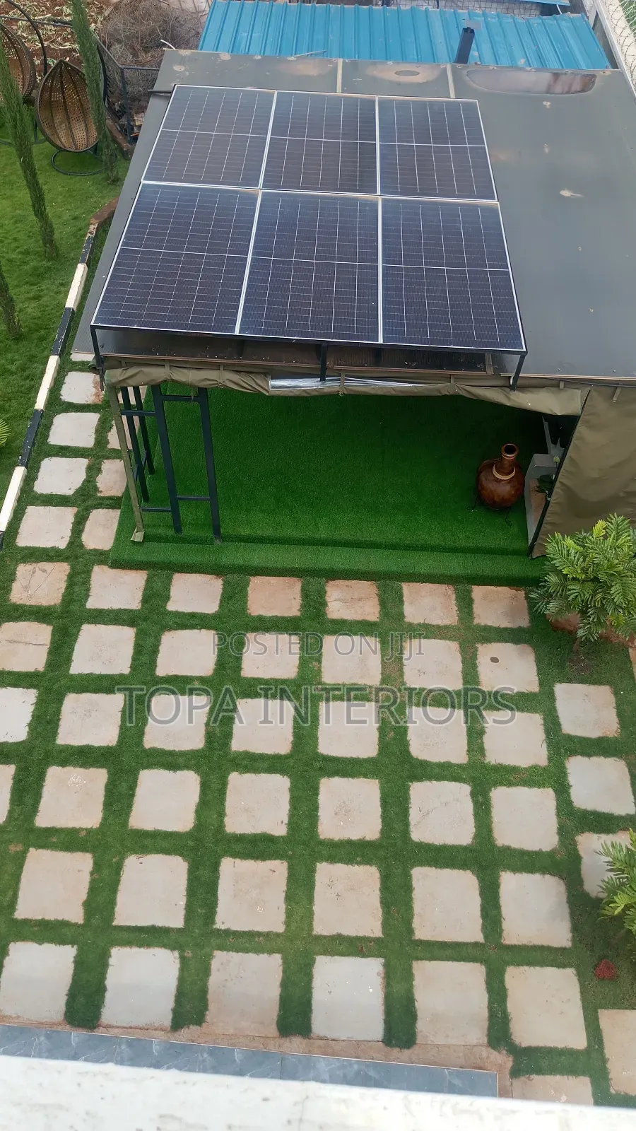 Tile Design Artificial Outdoor Grass Carpets Installation 20mm
