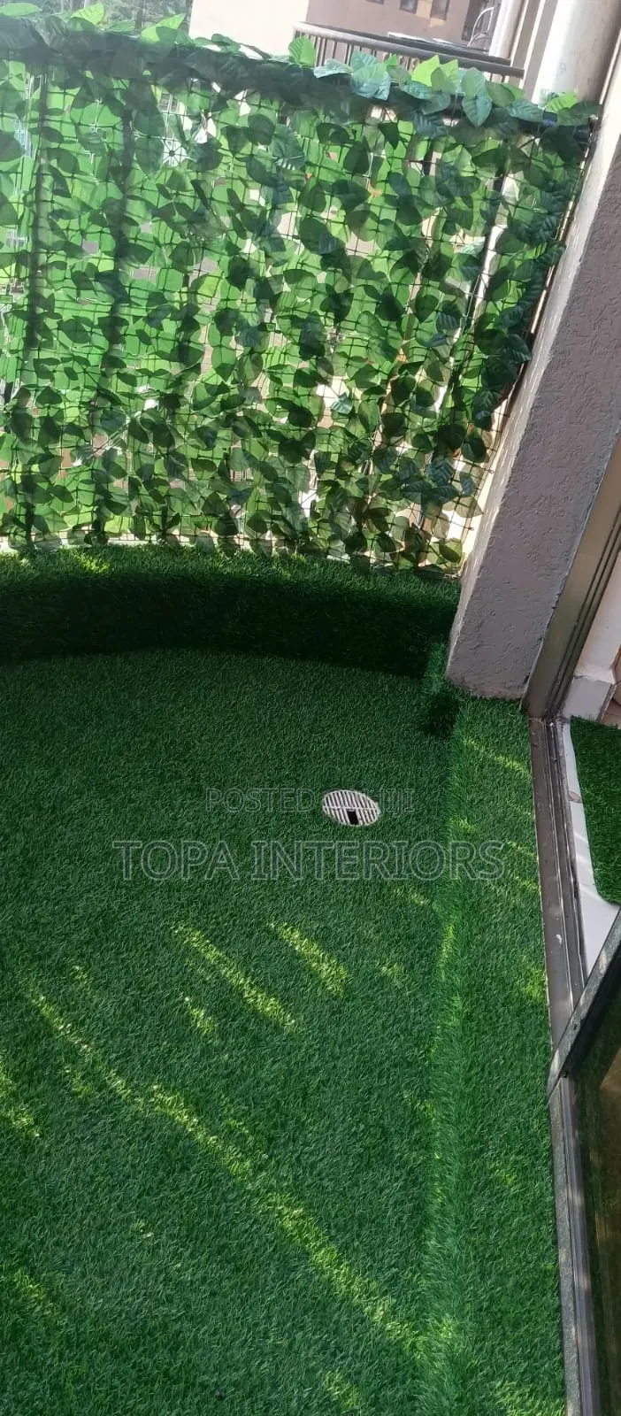 Balcony Wind Breaker Green Artificial Ivy Privacy Fence