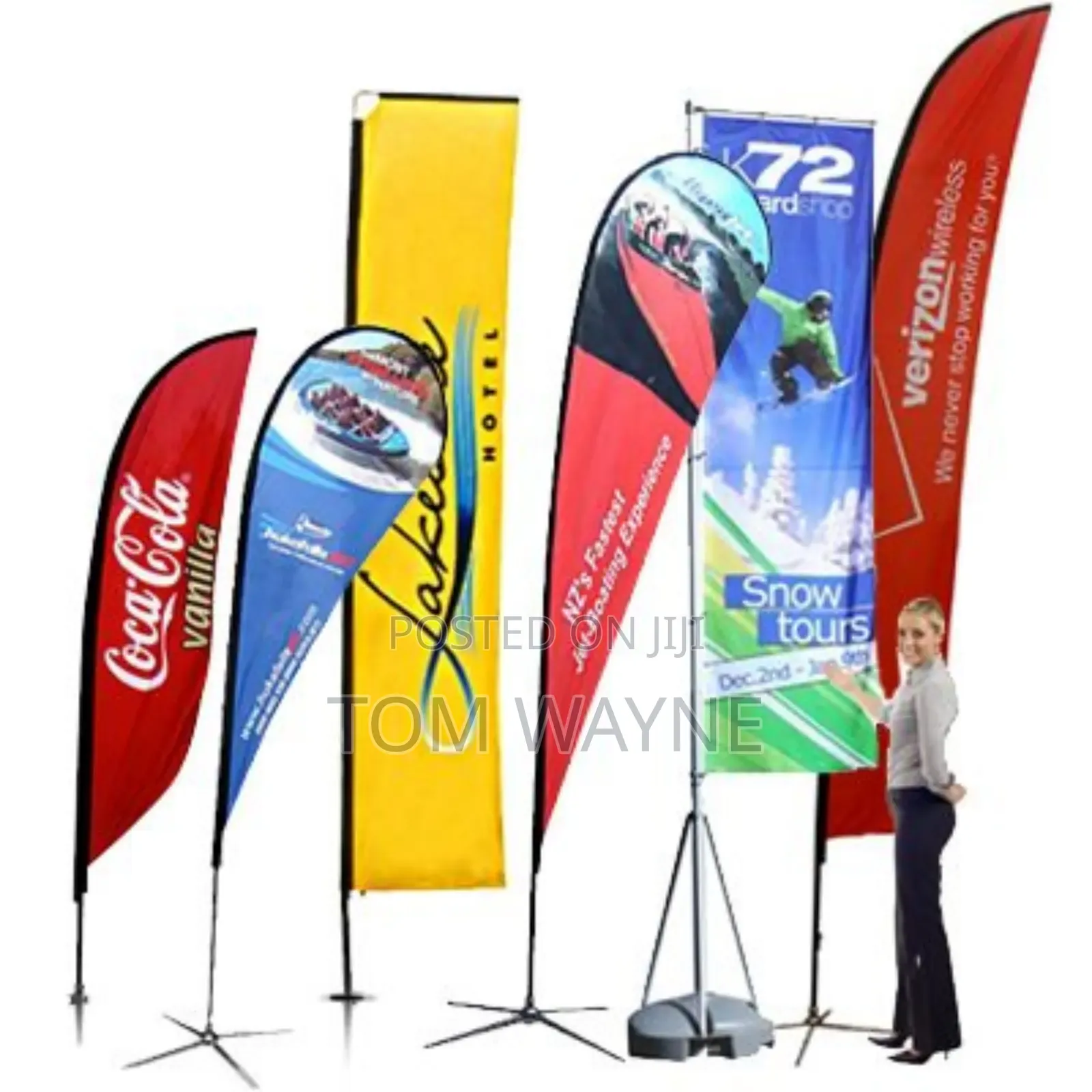 3.5m Telescopic Banner Flags With Stand and a Packaging Bag