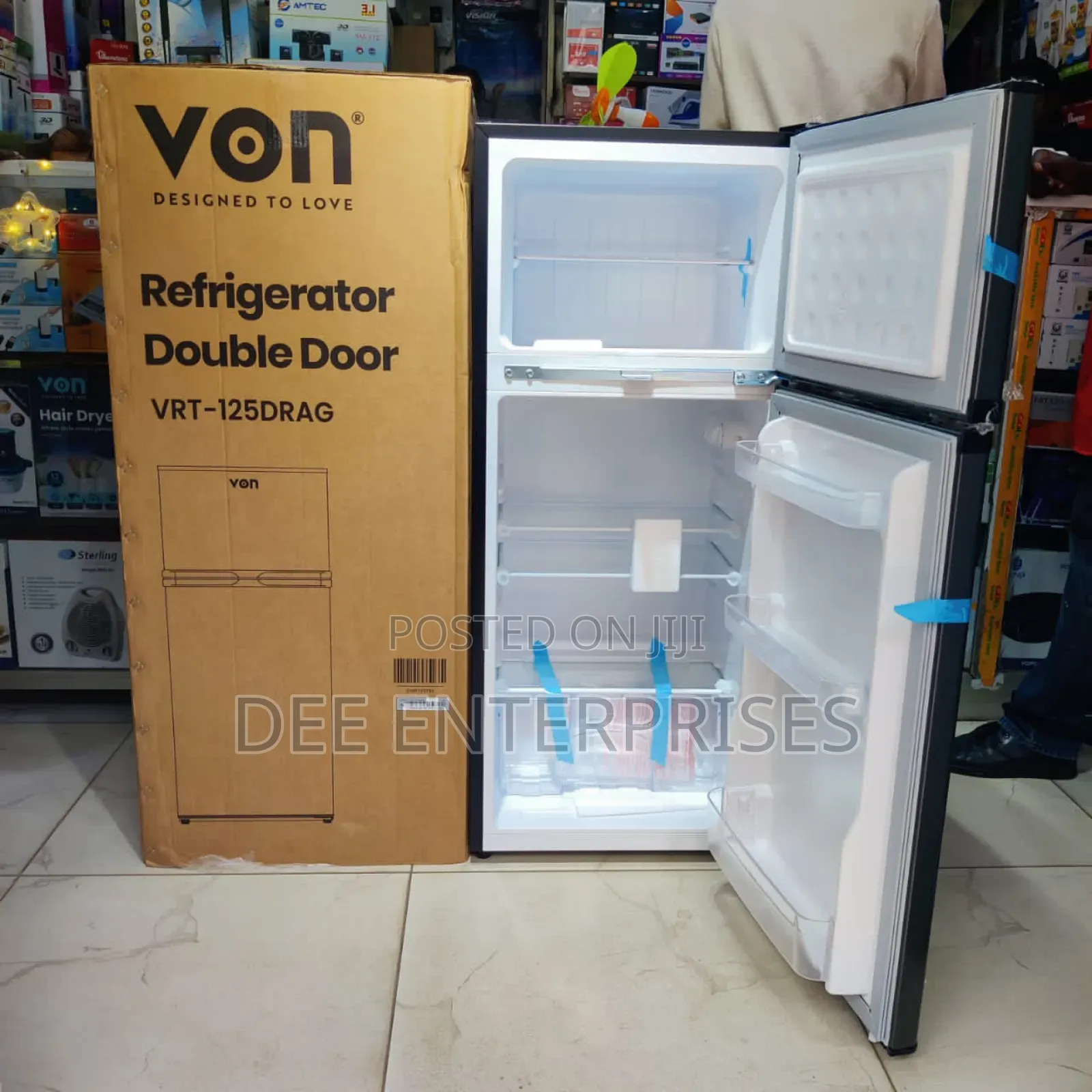 125l Von Double Door Fridge