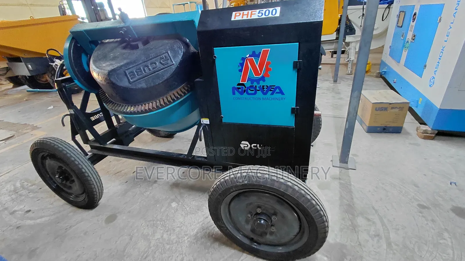 500l Diesel Concrete Mixer With 8hp Aircooled Engine.