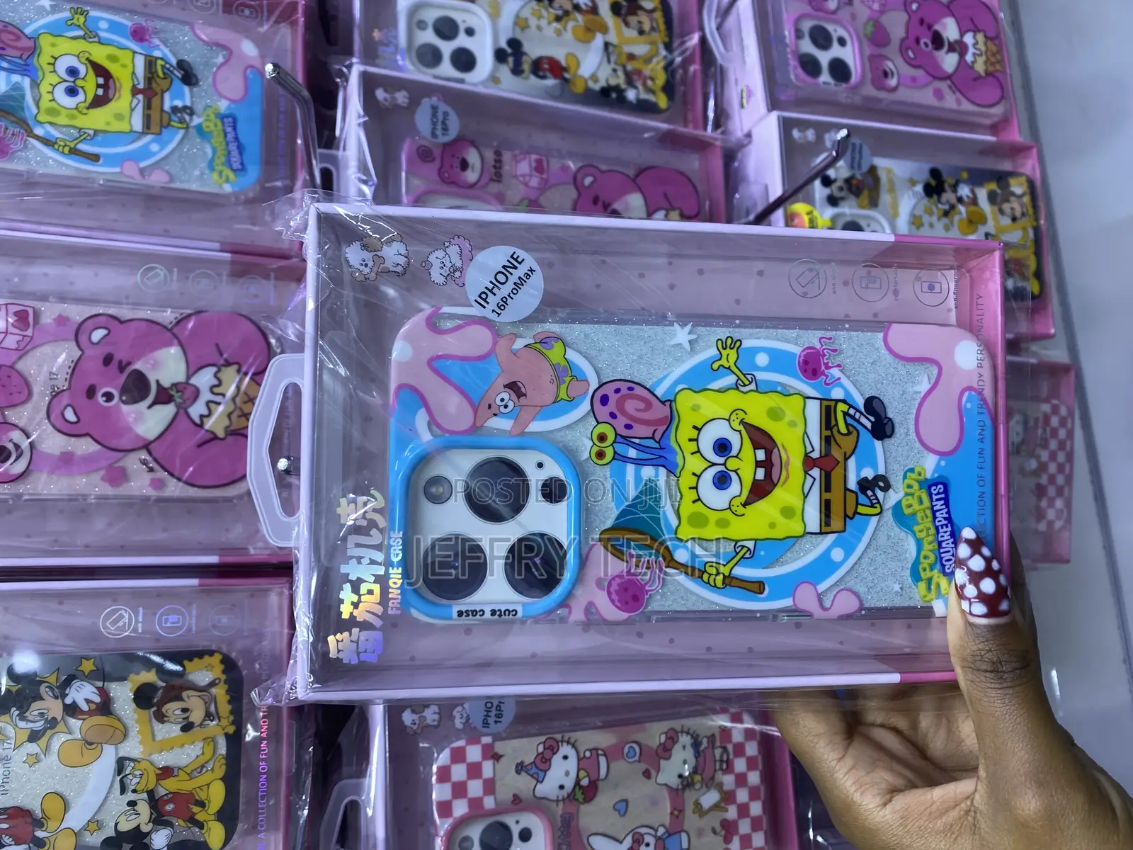 Ertgro Spongebob Case With Glitter and Magsafe for iPhone 16 Pro Max