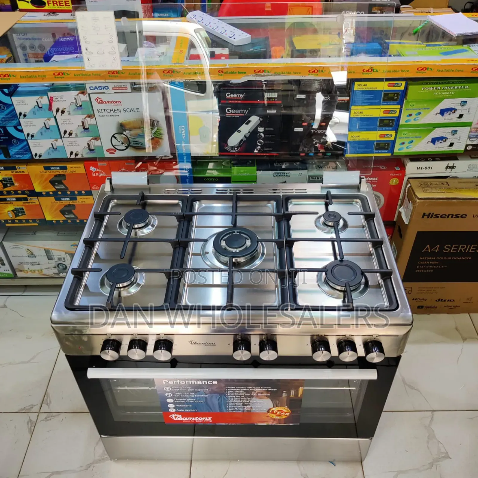 Ramtons Silver Cooker 5gas 90x60 Inox Cooker- (Rf/499)
