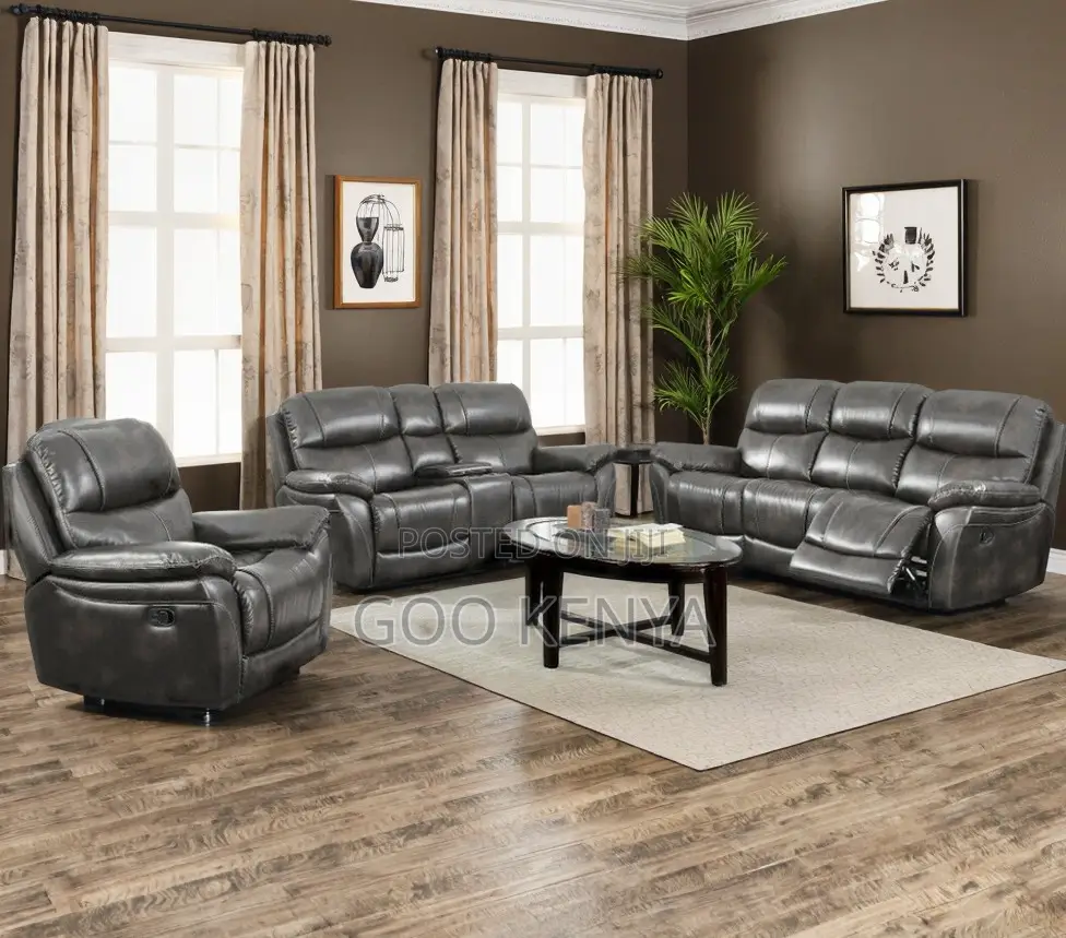 Home Sofa;6-Seater Durable Sectional Reclining Sofa With Soft Leather
