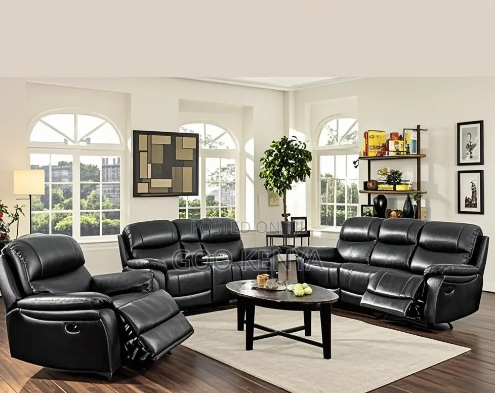 Home Sofa;6-Seater Durable Sectional Reclining Sofa With Soft Leather