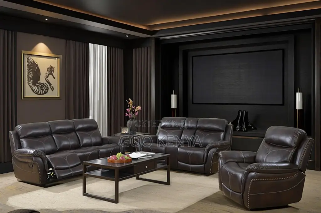 Home Sofa;6-Seater Durable Sectional Reclining Sofa With Soft Leather