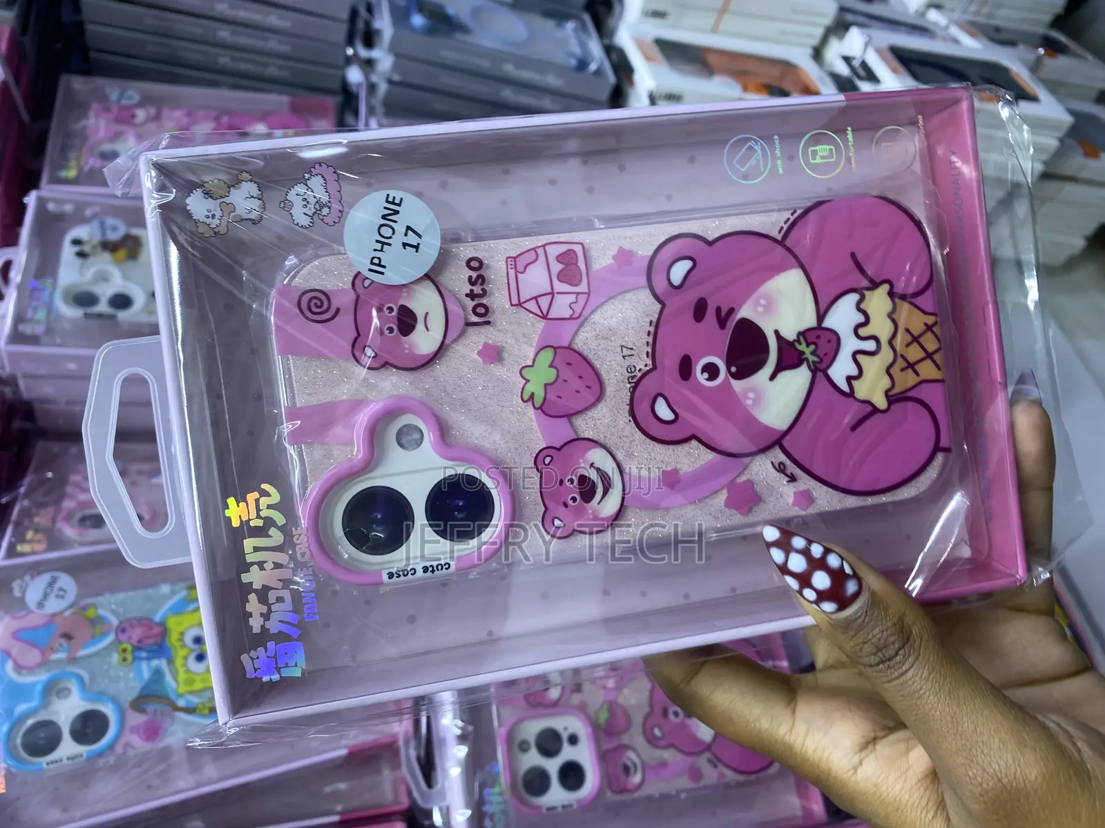 Pixar iPhone 17 Lotso Magsafe Glitter Disney Case -Pink