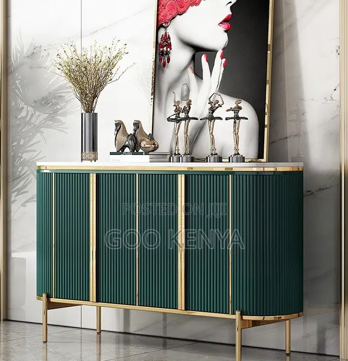 Home Tv Table Set; Modern Wooden Tv and Coffee Table With Gold Accents