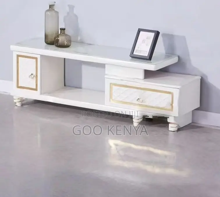 Home Tv Cabinet; Elegant Wood Entertainment Unit With Pull-Out Drawers