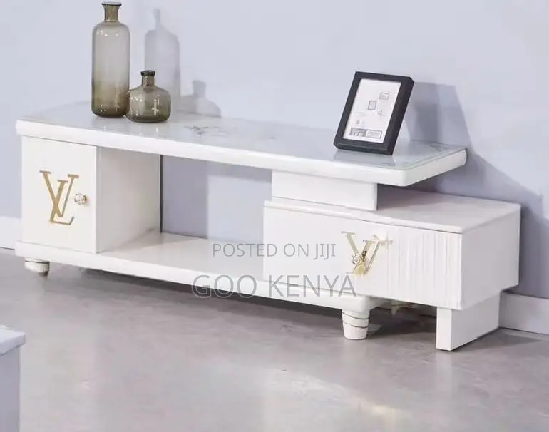 Home Tv Cabinet; Elegant Wood Entertainment Unit With Pull-Out Drawers