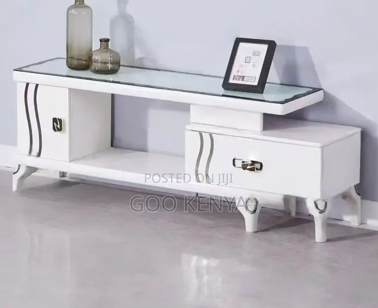 Home Tv Cabinet; Elegant Wood Entertainment Unit With Pull-Out Drawers