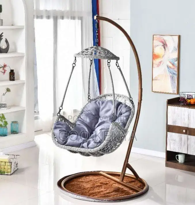 Home Chair; Modern Cast Aluminum Rattan Outdoor Swing Garden Chair