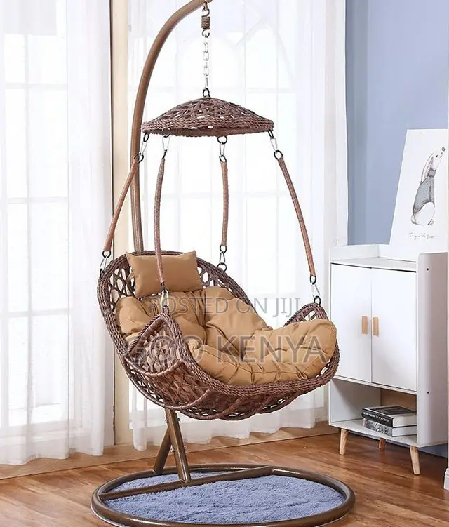 Home Chair; Modern Cast Aluminum Rattan Outdoor Swing Garden Chair