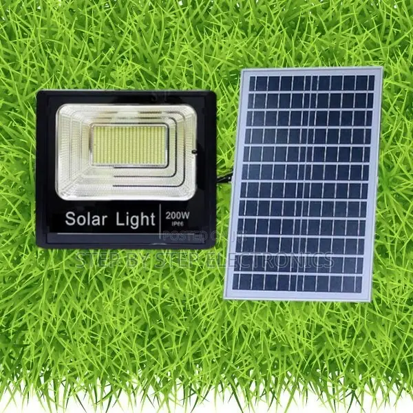 200w Super Bright Solar Flood Light With Light Sensor, Remote Control