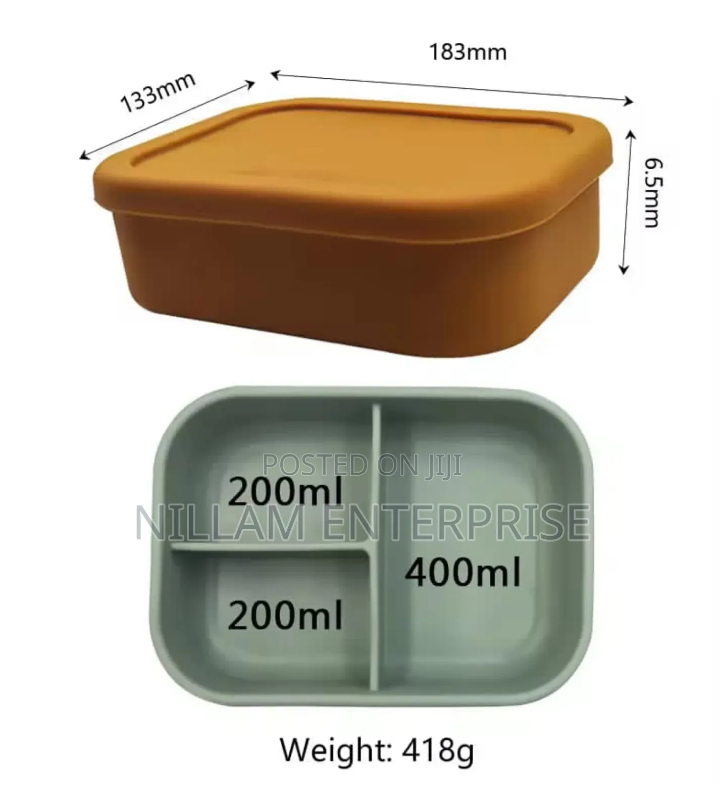 Partitioned Leak Proof Silicone Lunch Box*