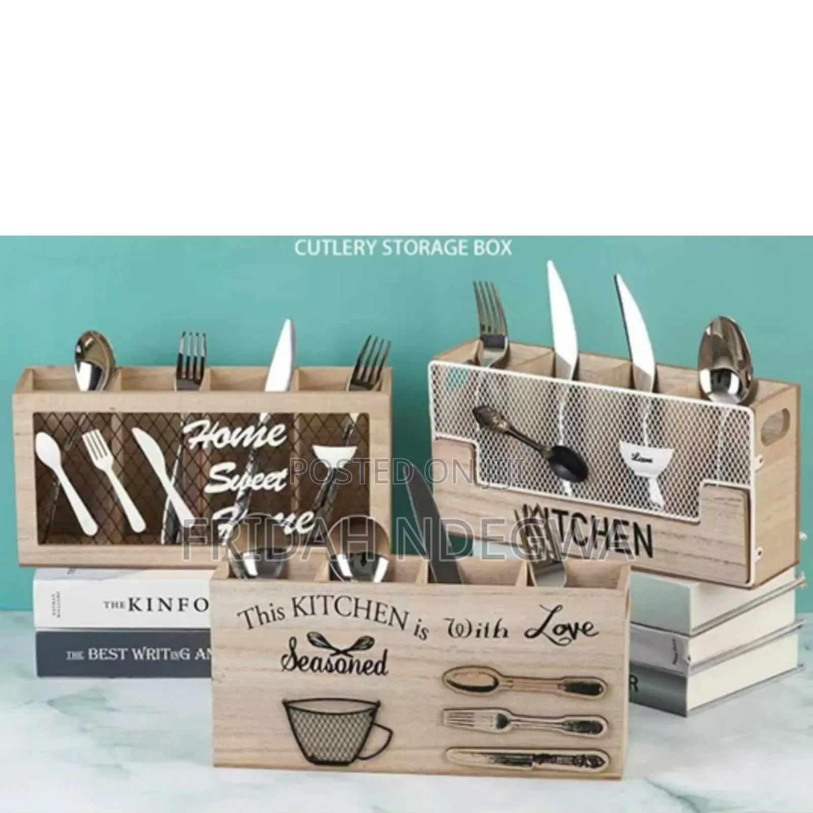 Wooden Kitchen Utensils Holder Cutlery