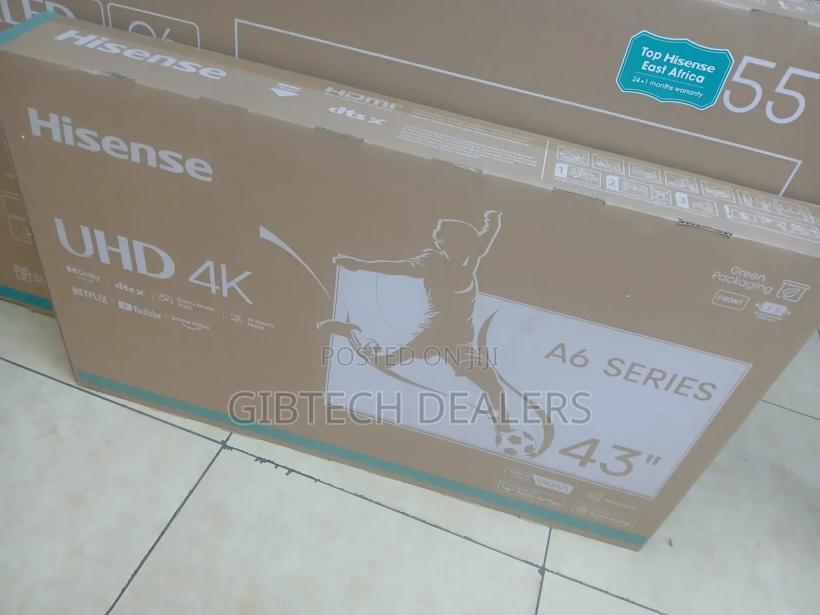 Hisense 43 Inch, A6 Series, 43a6hken, Frameless, Uhd , Smart Tv