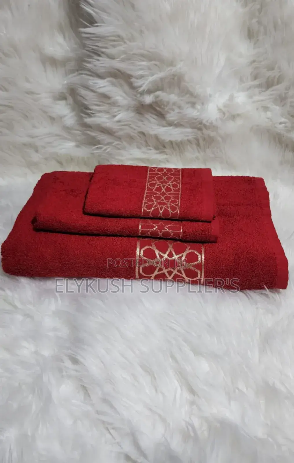 *3pcs 100% Egyptian Cotton Towels Size (L)
33x53
43x73
73x133