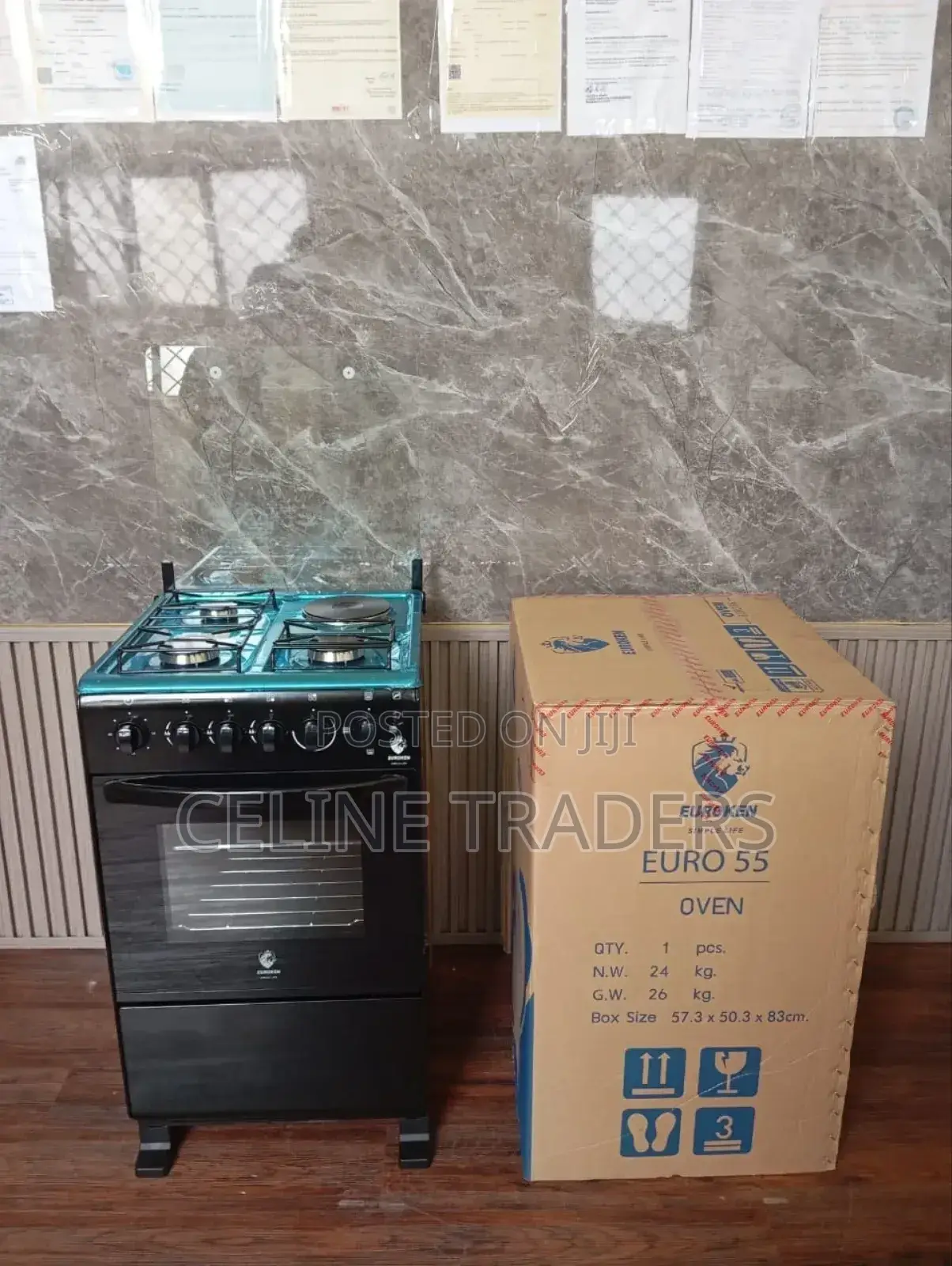 50×55 Euroken 3+1 Standing Cooker With Electric Oven Cooker