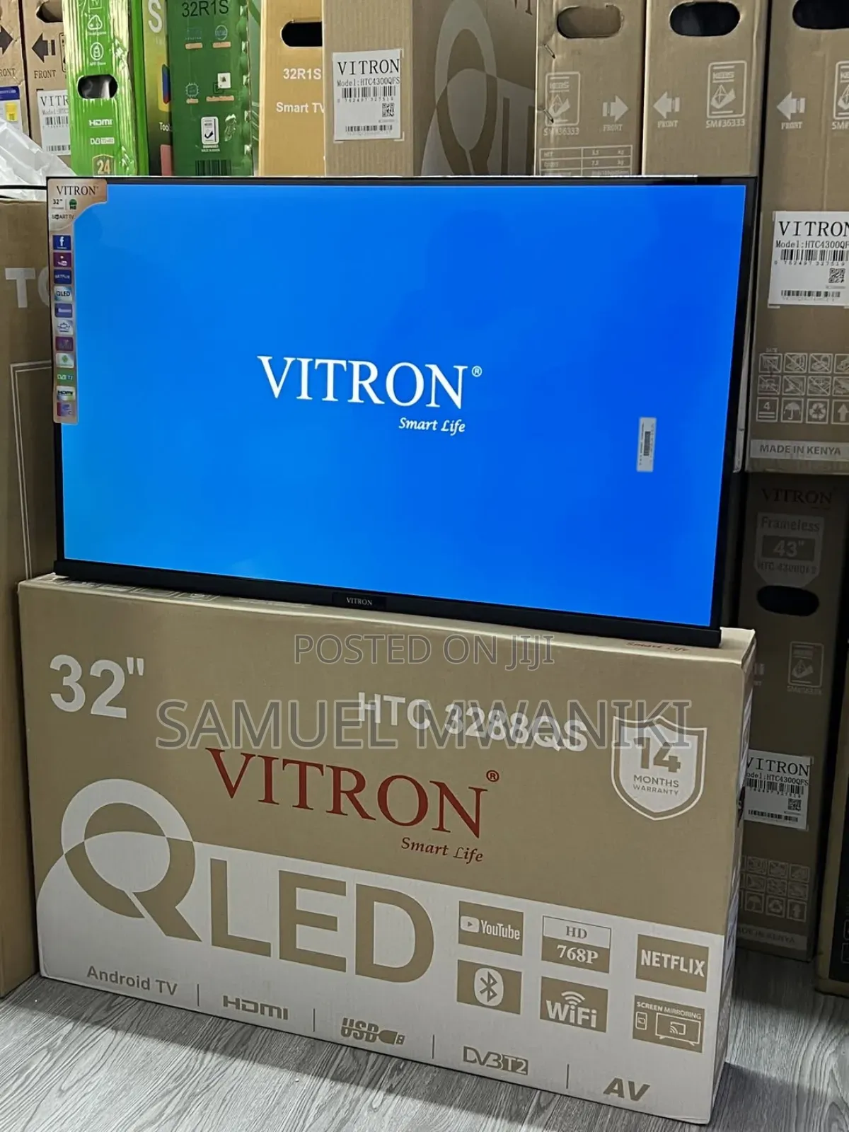 Vitron 32" Qled Smart Android TV With Bluetooth Netflix, Youtube