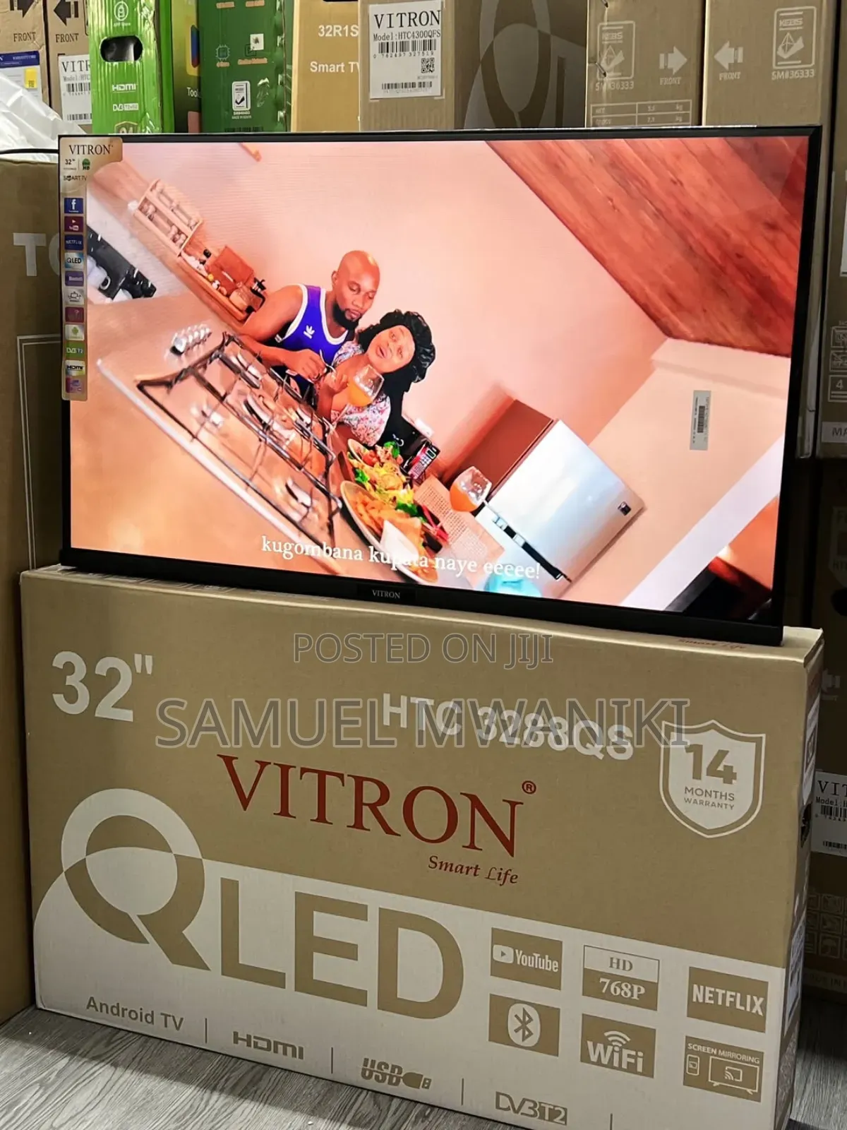 Vitron 32" Qled Smart Android TV With Bluetooth Netflix, Youtube