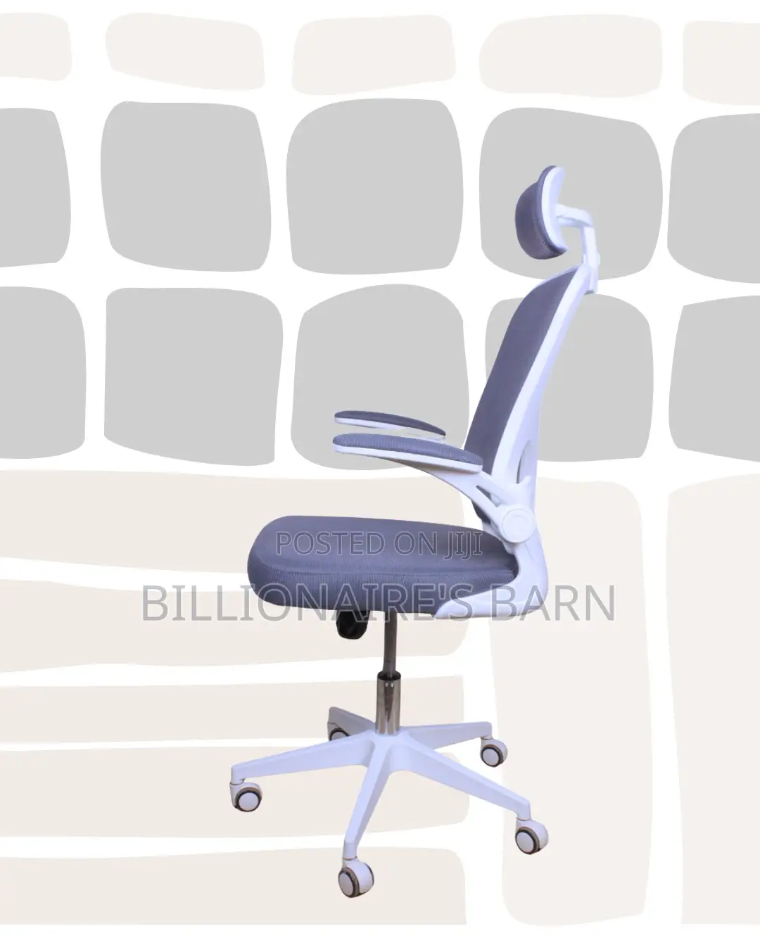 Space-saving Pressure Office Back White Ergonomic