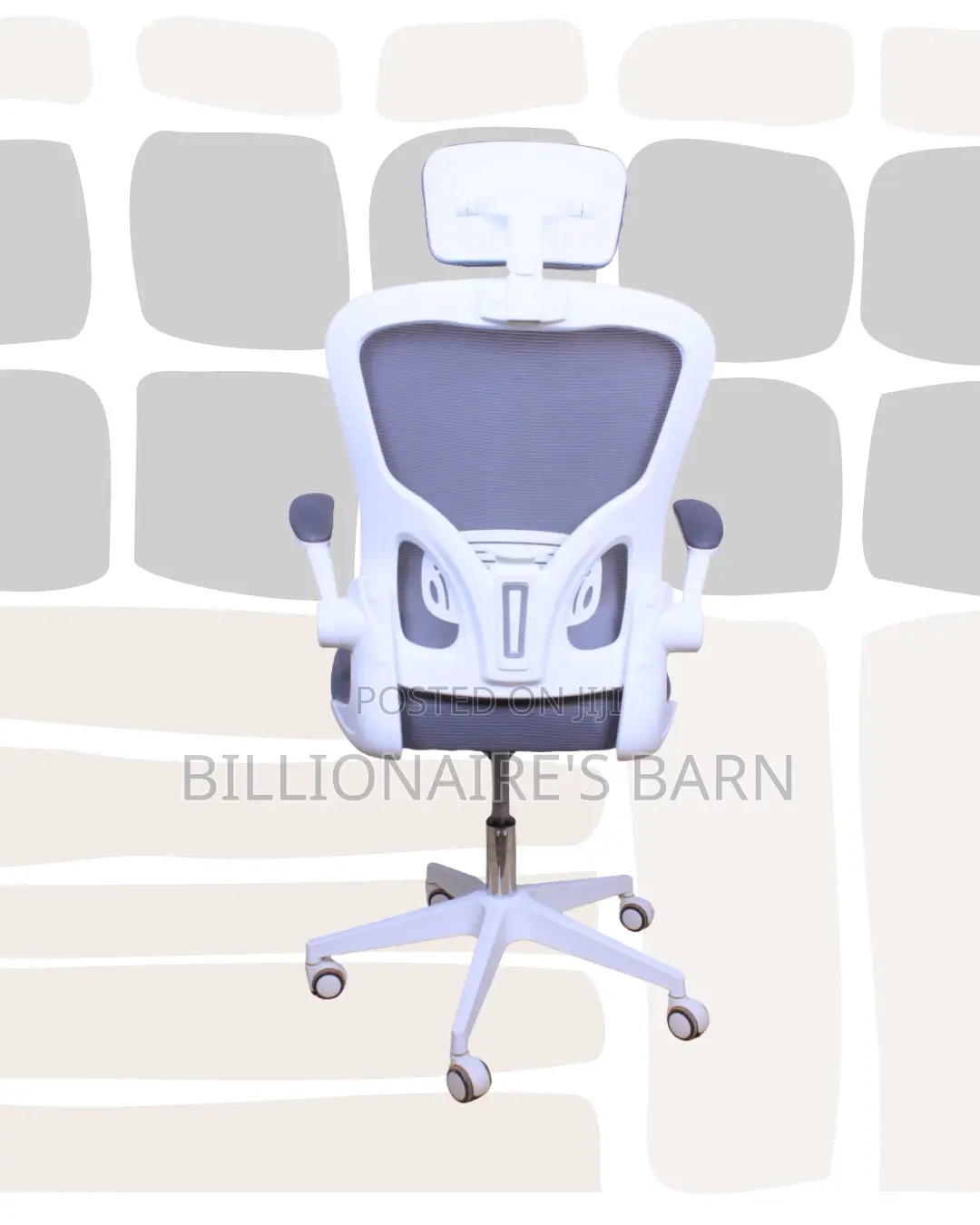Space-saving Pressure Office Back White Ergonomic
