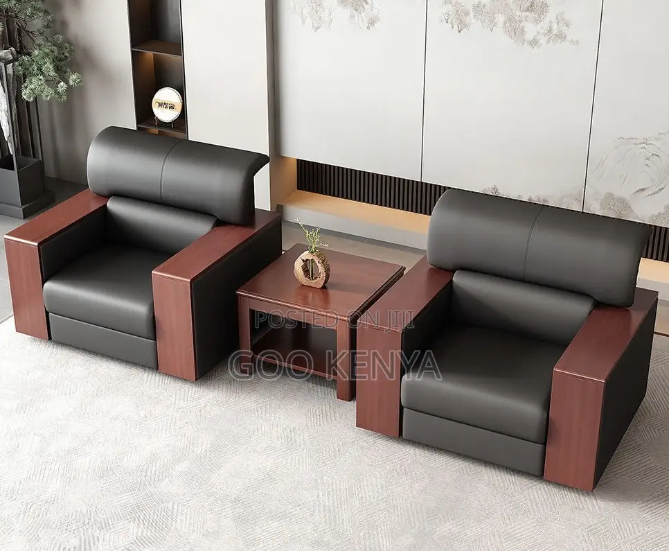 Home Sofa; 5-Seater Leather Sofa With Coffee Table and Charging Port