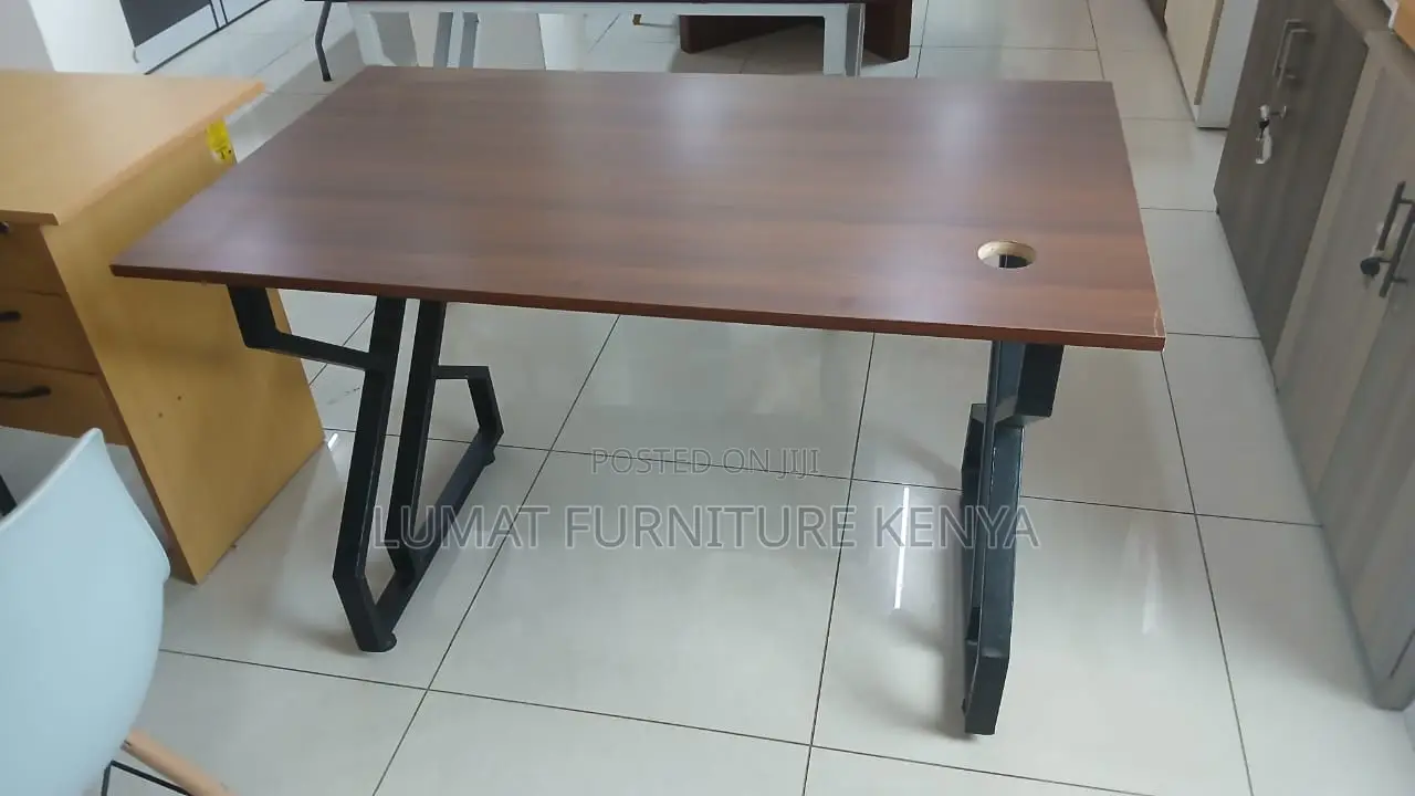 Elegant Natural Wood Finish Office Table