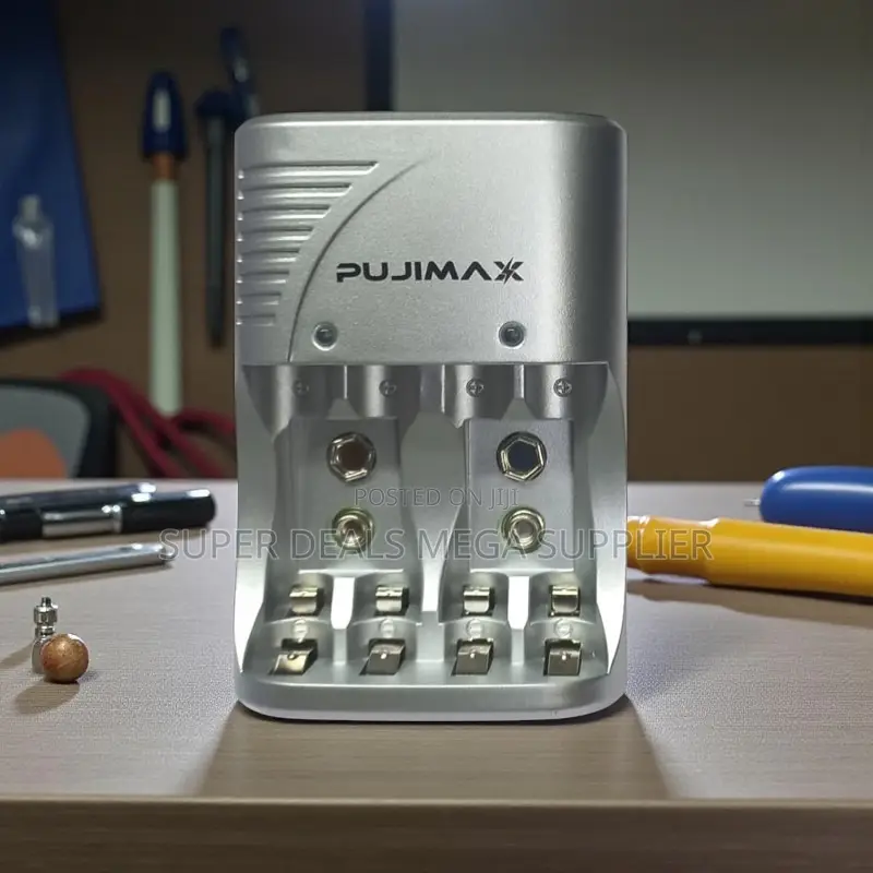 Pujimax 4 Slot Multi Battery Charger for Aa Aaa and 9v Rechargeables