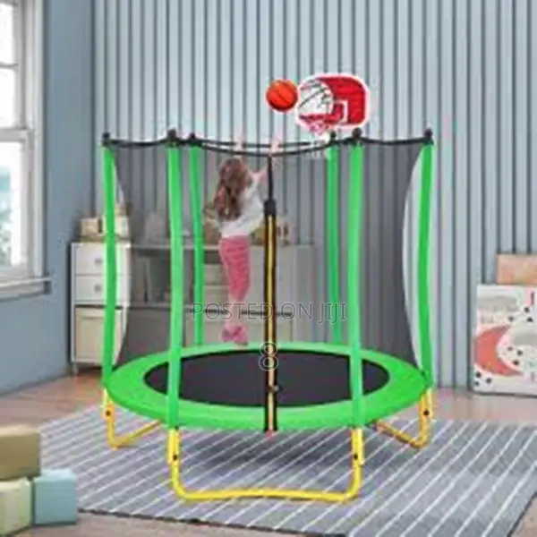 4ft Round Kids Trampoline – With Net, Padding Strong Frame