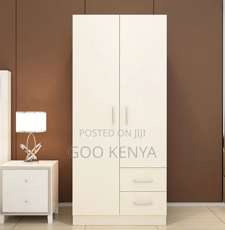 Home Wardrobe; 2-Door Bedroom Wardrobe With Hanging and Drawer Section