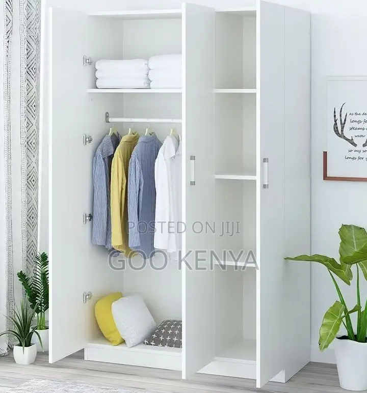 Home Closet for Bedroom; Wooden Closet for Bedroom With 4 Doors Rail