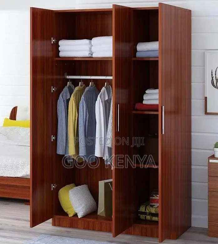 Home Closet for Bedroom; Wooden Closet for Bedroom With 4 Doors Rail