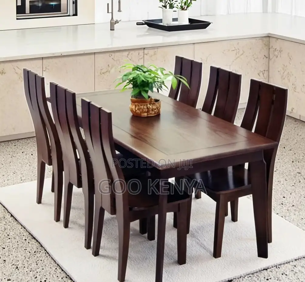 Dining Set; Stylish 6-Seater Dining Set for Modern Homes in Wood