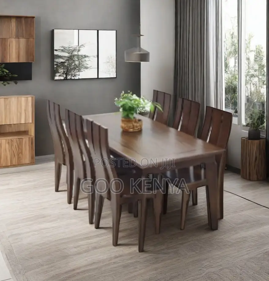 Dining Set; Stylish 6-Seater Dining Set for Modern Homes in Wood