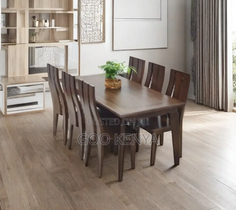 Dining Set; Stylish 6-Seater Dining Set for Modern Homes in Wood