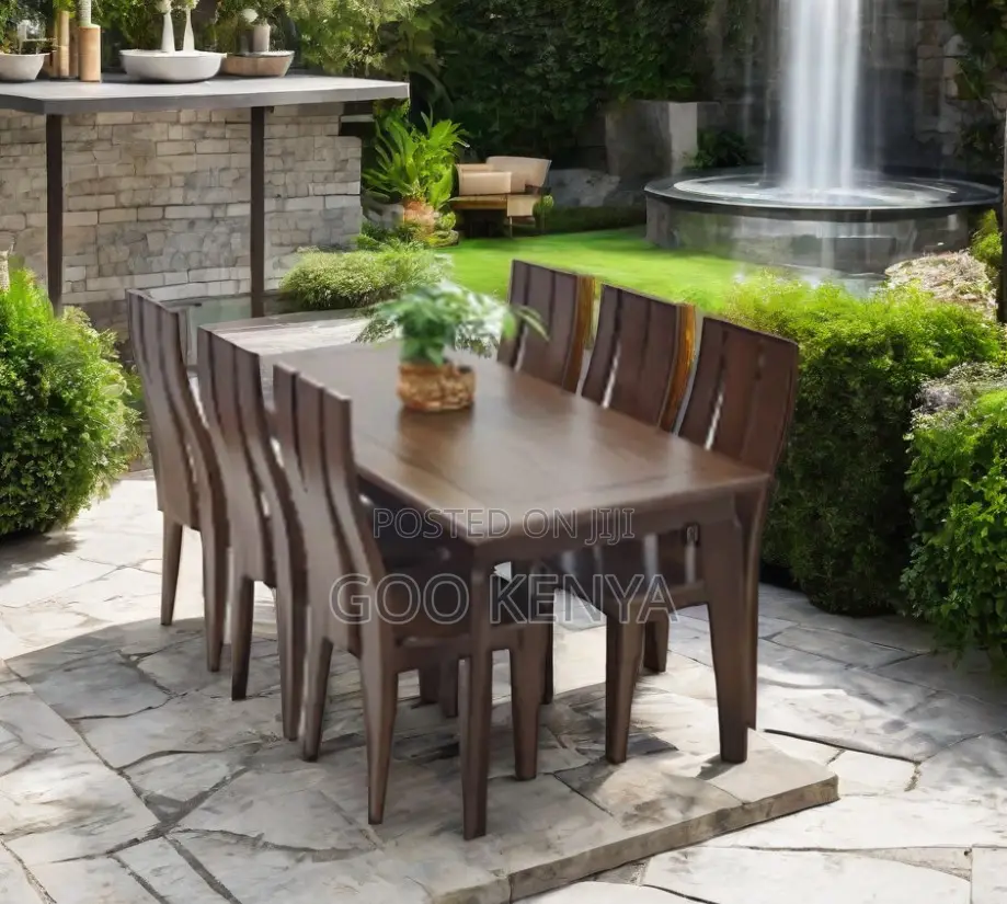 Dining Set; Stylish 6-Seater Dining Set for Modern Homes in Wood