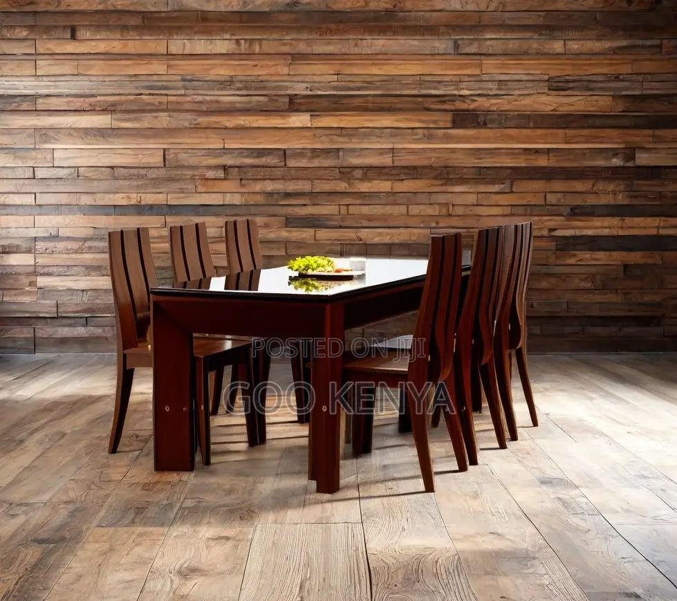 Dining Set; Stylish 6-Seater Dining Set for Modern Homes in Wood