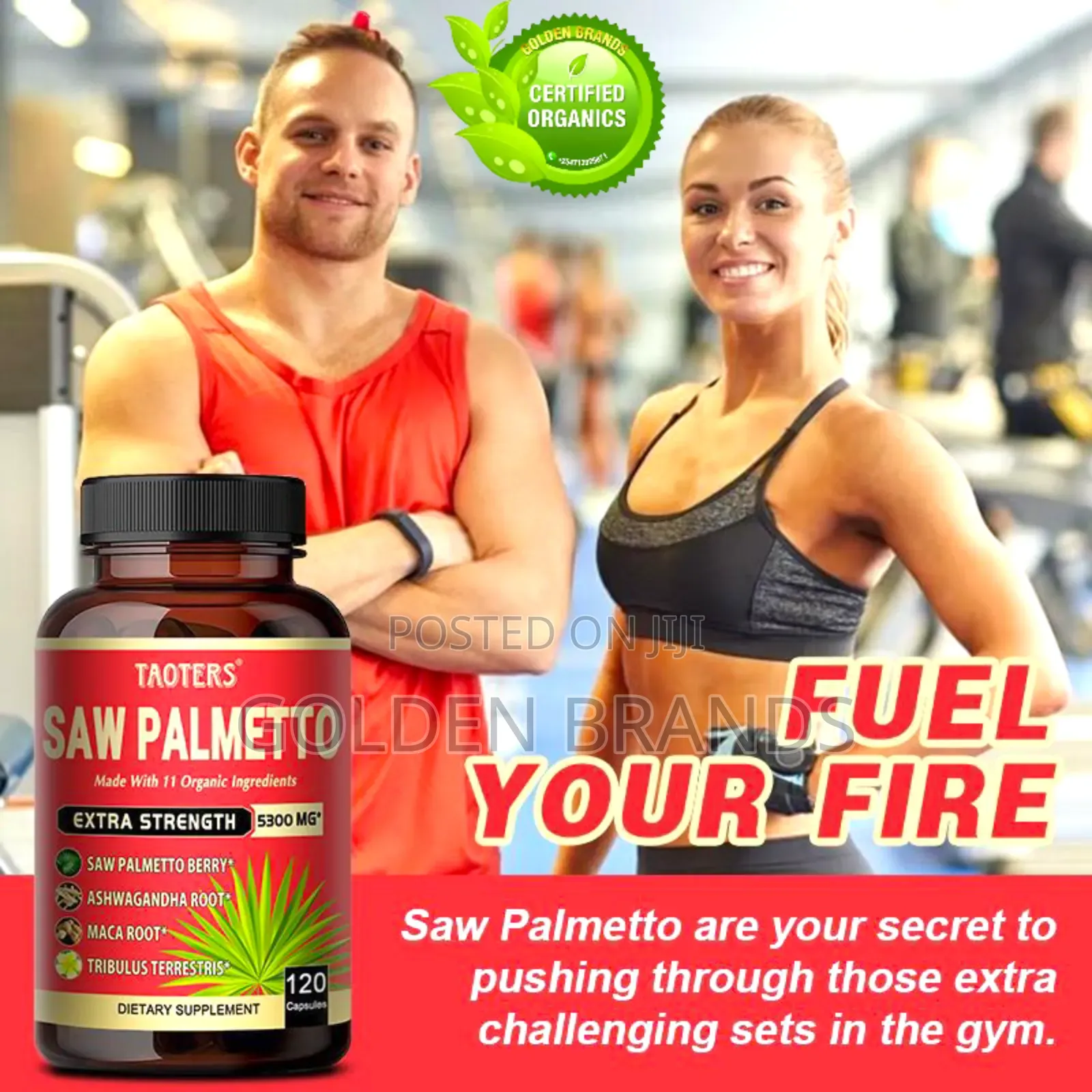 Organic Saw Palmetto for Prostate Relief, Hair Growth Male Vitality