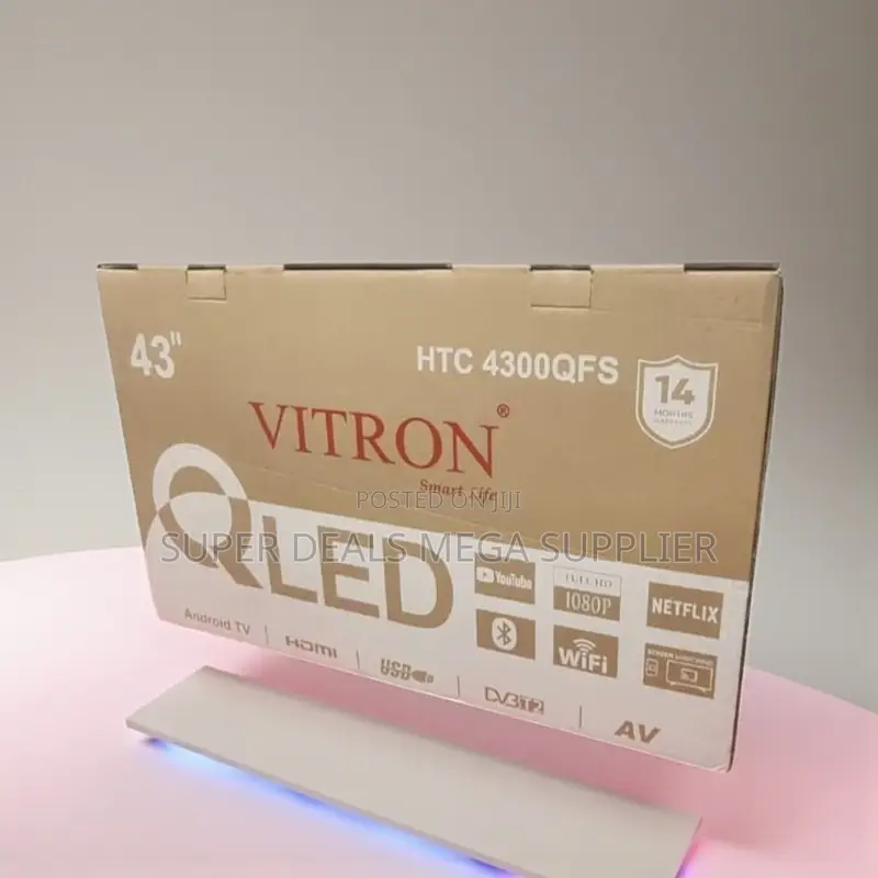 Vitron 43 Inch Qled Frameless Smart Tv With Wifi Connectivity