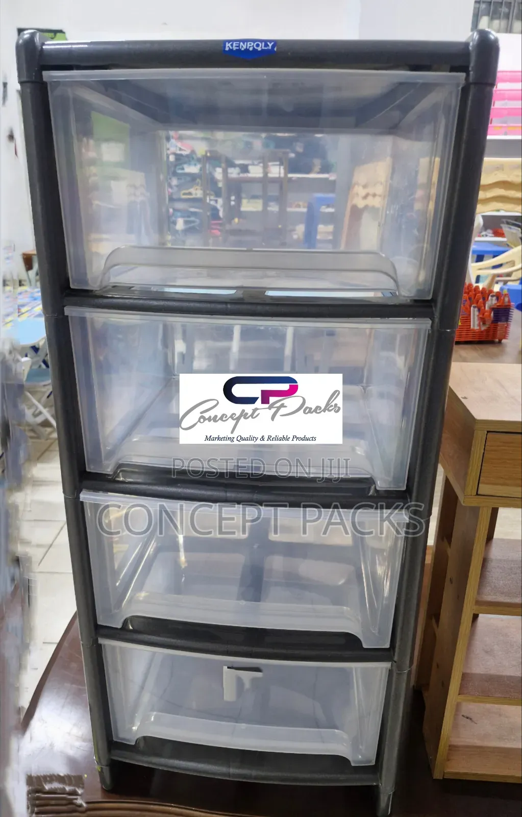 Grey 4 Plastic Multipurpose Drawer