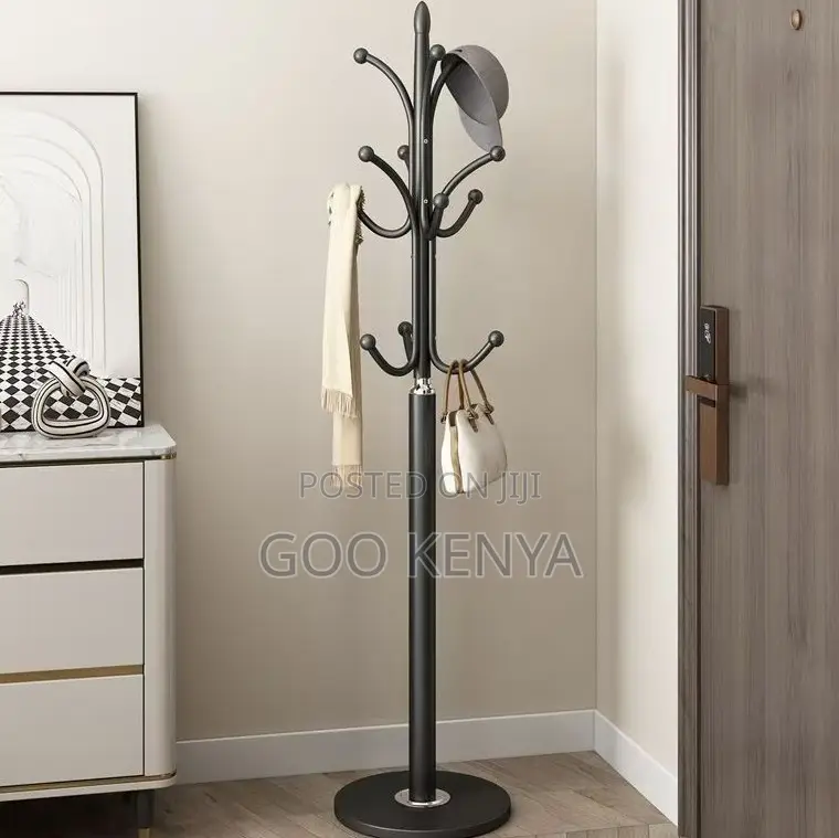 Home Hanger; Modern Metal Coat Rack With Hanging Bar in Tree Design