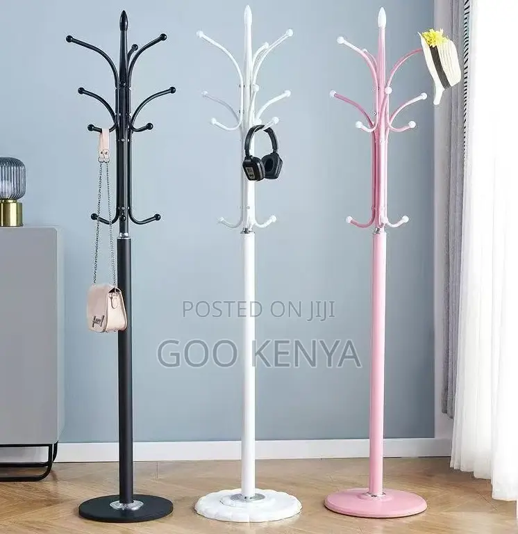 Home Hanger; Modern Metal Coat Rack With Hanging Bar in Tree Design