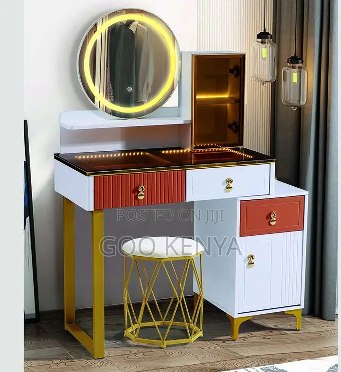Home Dressing Table; Makeup Vanity Set With Mirror and Storage Drawer