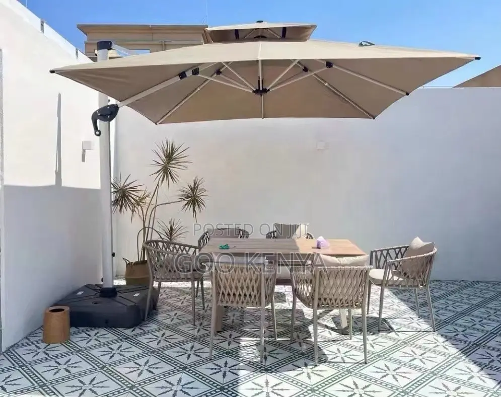 Outdoor Umbrella; Large Outdoor Umbrella With Integrated Led Lighting