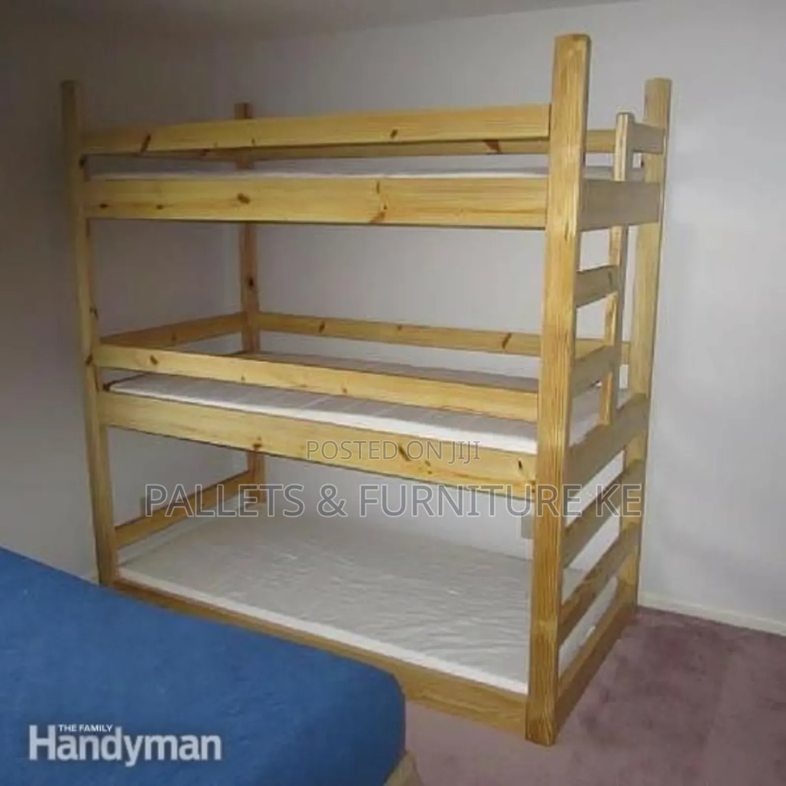 Strong Wood Triple Decker Bed