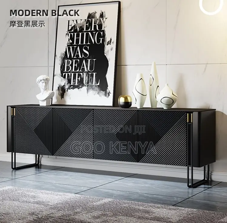 Home Cabinet; Metal Leg Wood Coffee Table With Cupboards
