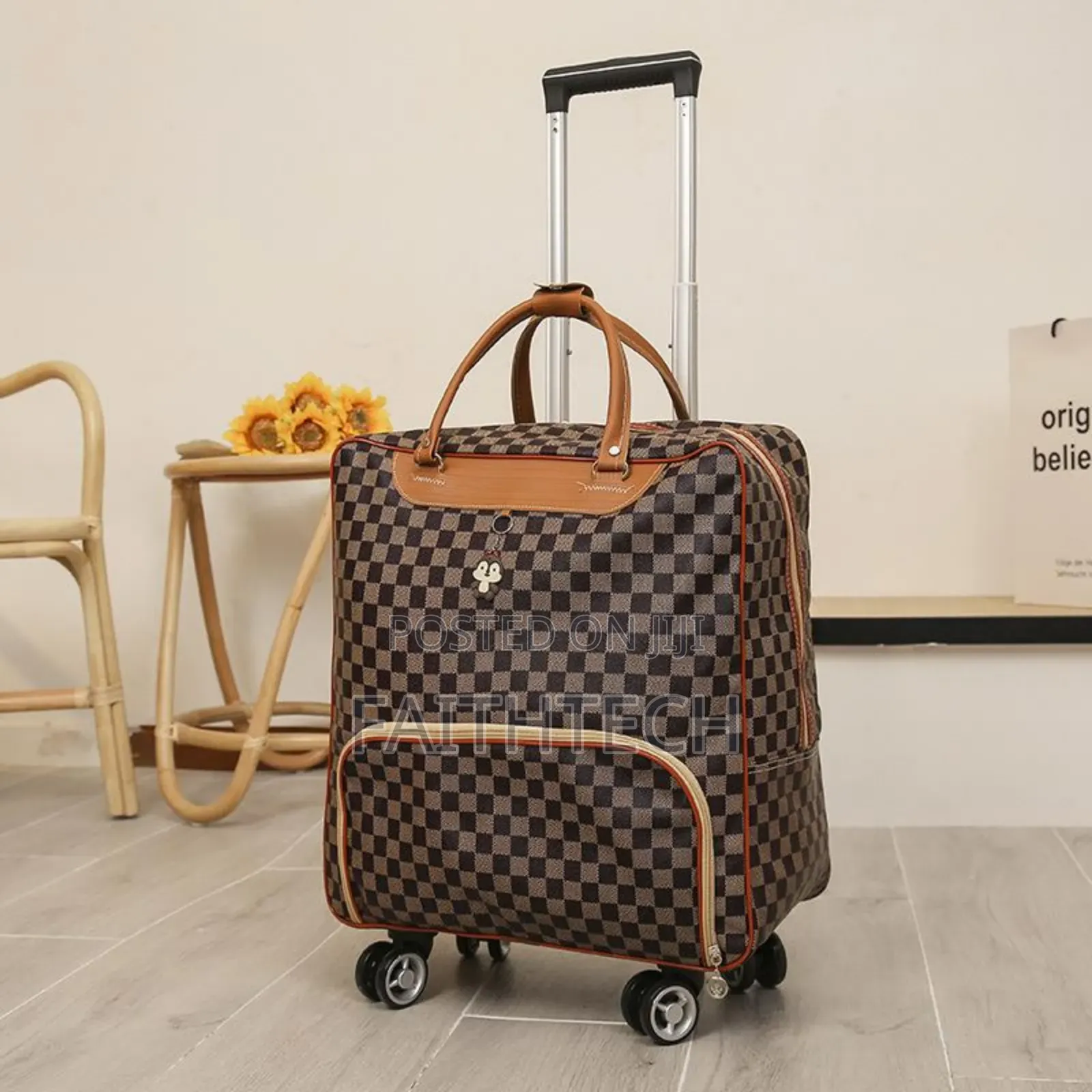 Portable Short Trip Travel Bag Universal Wheel Handheld Pu Waterproof