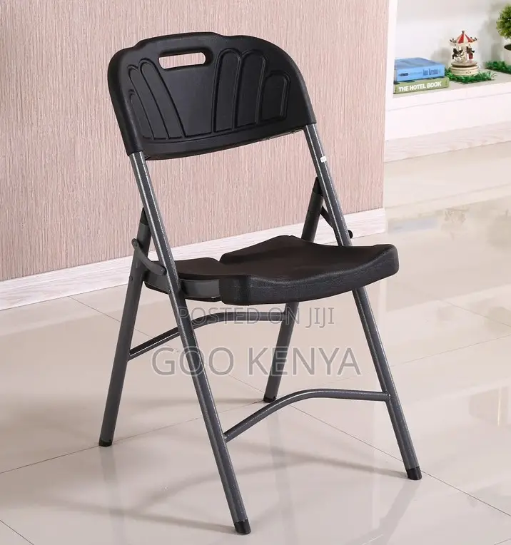 Home Chair; Durable Plastic Folding Chair With Sturdy Strong Metal Leg